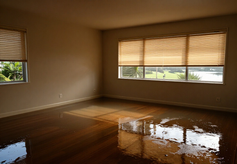 Damp subfloor in a Castle Cove property with standing water