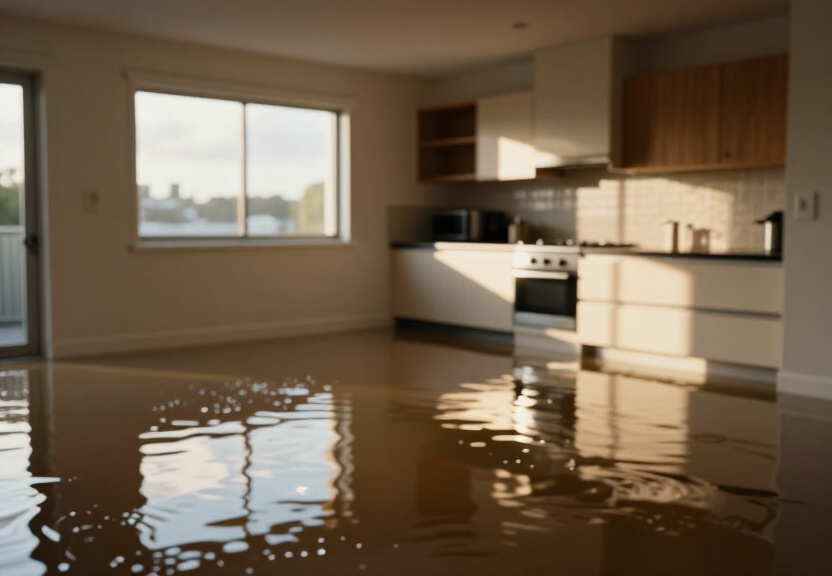 Flooded basement in Castle Cove before cleanup